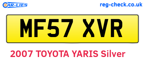 MF57XVR are the vehicle registration plates.
