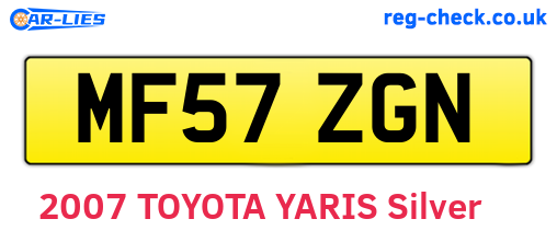 MF57ZGN are the vehicle registration plates.