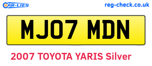 MJ07MDN are the vehicle registration plates.