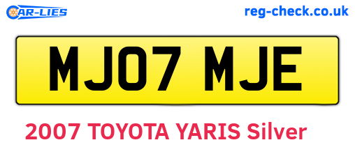 MJ07MJE are the vehicle registration plates.