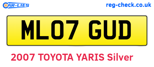 ML07GUD are the vehicle registration plates.