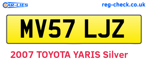 MV57LJZ are the vehicle registration plates.