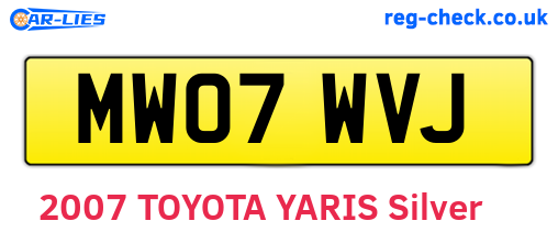 MW07WVJ are the vehicle registration plates.