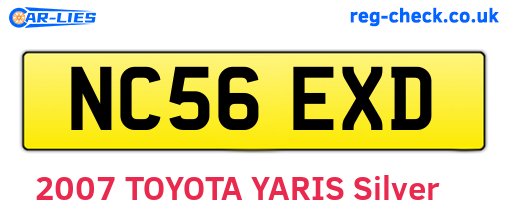 NC56EXD are the vehicle registration plates.