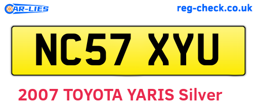NC57XYU are the vehicle registration plates.