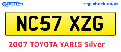 NC57XZG are the vehicle registration plates.