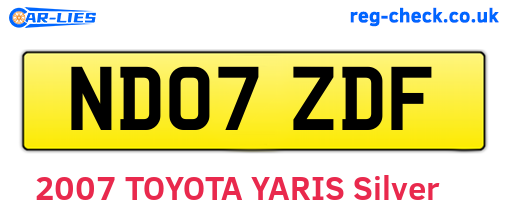 ND07ZDF are the vehicle registration plates.