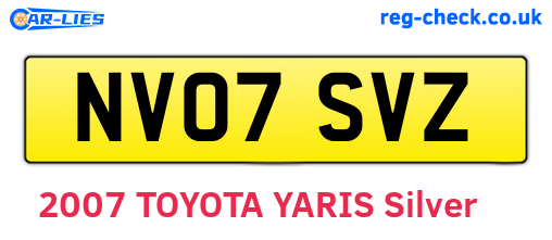 NV07SVZ are the vehicle registration plates.