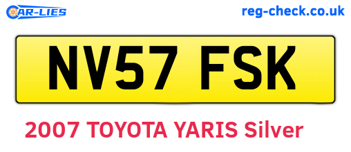 NV57FSK are the vehicle registration plates.