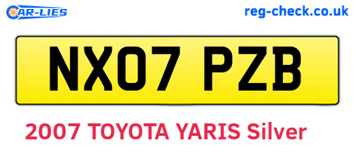 NX07PZB are the vehicle registration plates.