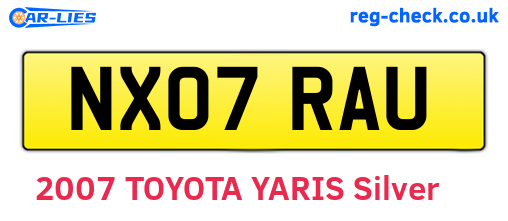NX07RAU are the vehicle registration plates.