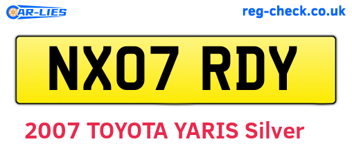 NX07RDY are the vehicle registration plates.