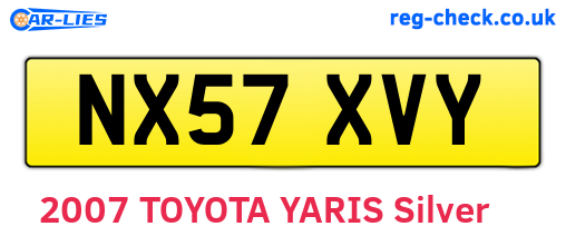 NX57XVY are the vehicle registration plates.