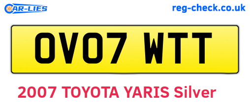 OV07WTT are the vehicle registration plates.