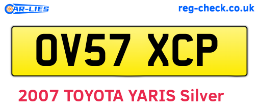 OV57XCP are the vehicle registration plates.