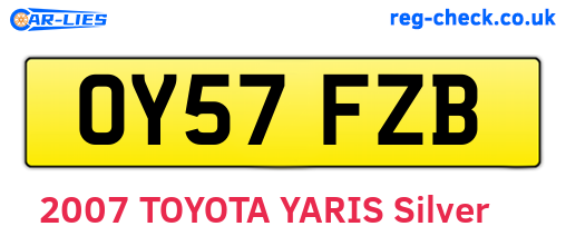 OY57FZB are the vehicle registration plates.