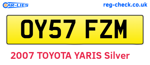OY57FZM are the vehicle registration plates.