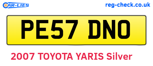 PE57DNO are the vehicle registration plates.
