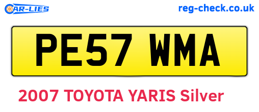 PE57WMA are the vehicle registration plates.