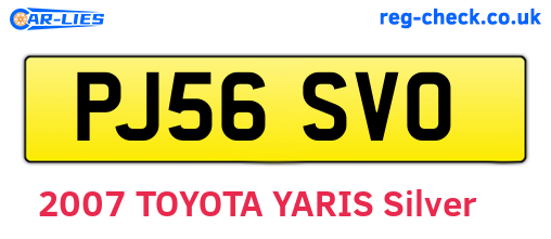 PJ56SVO are the vehicle registration plates.