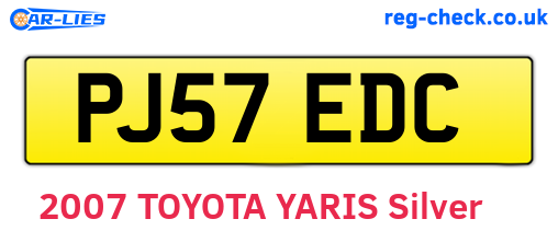 PJ57EDC are the vehicle registration plates.