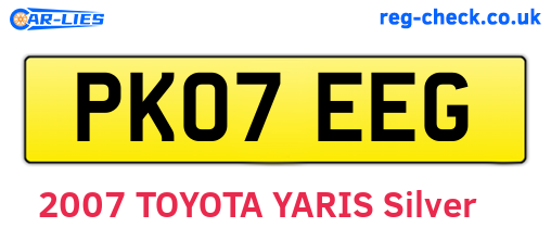 PK07EEG are the vehicle registration plates.