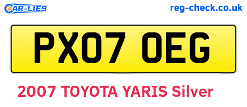 PX07OEG are the vehicle registration plates.