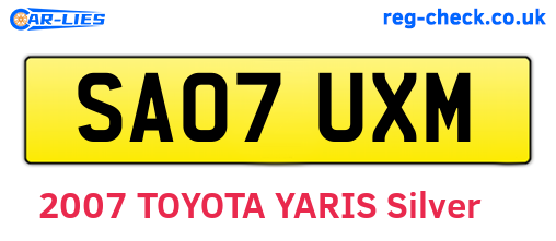 SA07UXM are the vehicle registration plates.