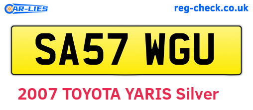 SA57WGU are the vehicle registration plates.