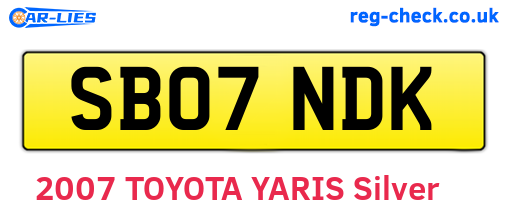 SB07NDK are the vehicle registration plates.