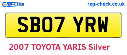SB07YRW are the vehicle registration plates.