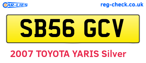 SB56GCV are the vehicle registration plates.