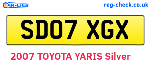 SD07XGX are the vehicle registration plates.