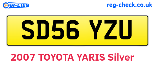 SD56YZU are the vehicle registration plates.