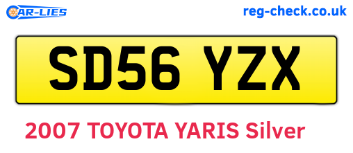 SD56YZX are the vehicle registration plates.