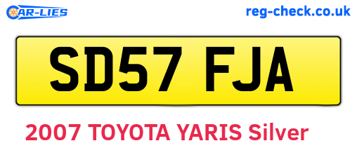 SD57FJA are the vehicle registration plates.