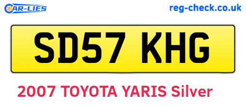 SD57KHG are the vehicle registration plates.