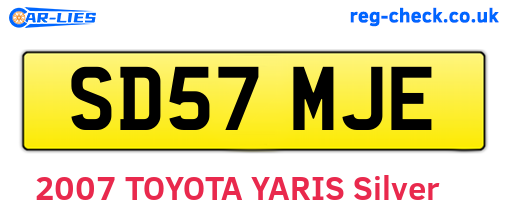 SD57MJE are the vehicle registration plates.