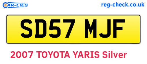 SD57MJF are the vehicle registration plates.