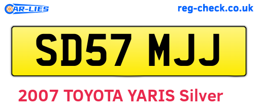 SD57MJJ are the vehicle registration plates.