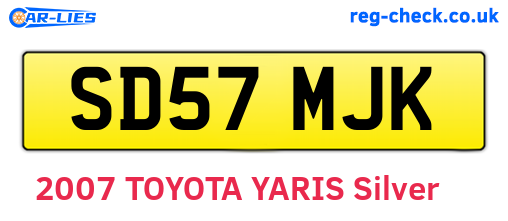 SD57MJK are the vehicle registration plates.