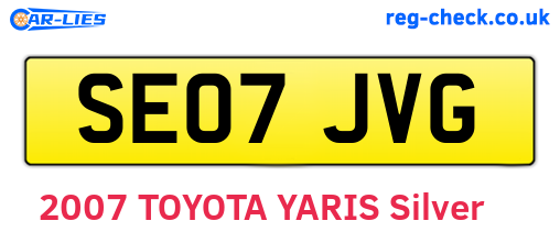 SE07JVG are the vehicle registration plates.