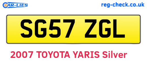 SG57ZGL are the vehicle registration plates.