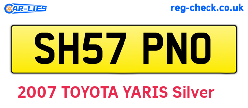 SH57PNO are the vehicle registration plates.