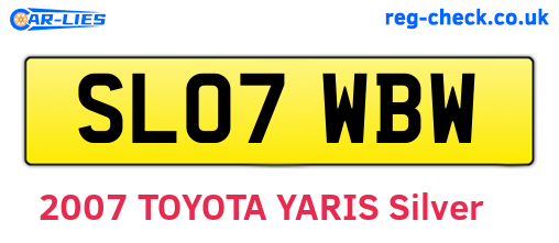SL07WBW are the vehicle registration plates.
