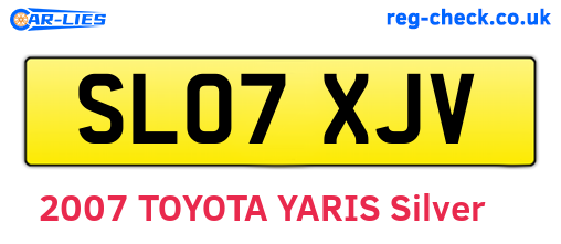 SL07XJV are the vehicle registration plates.