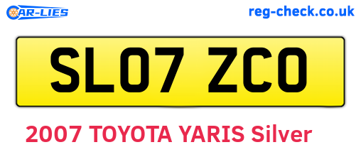 SL07ZCO are the vehicle registration plates.