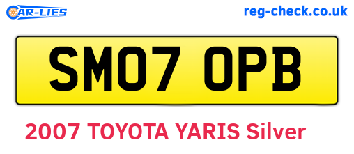 SM07OPB are the vehicle registration plates.