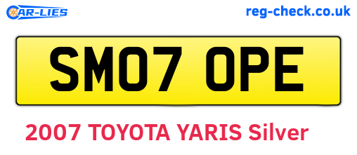 SM07OPE are the vehicle registration plates.