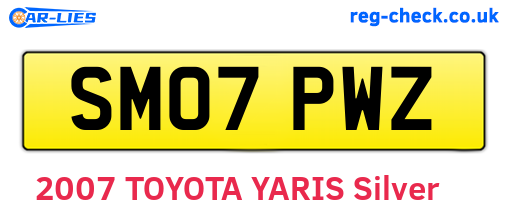 SM07PWZ are the vehicle registration plates.